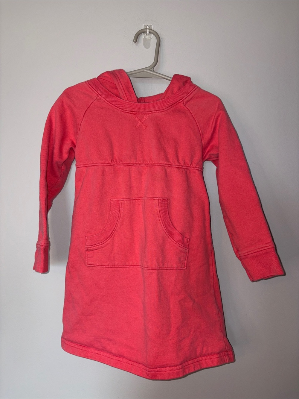 Girls Coral Hooded Sweatshirt Dress 4T